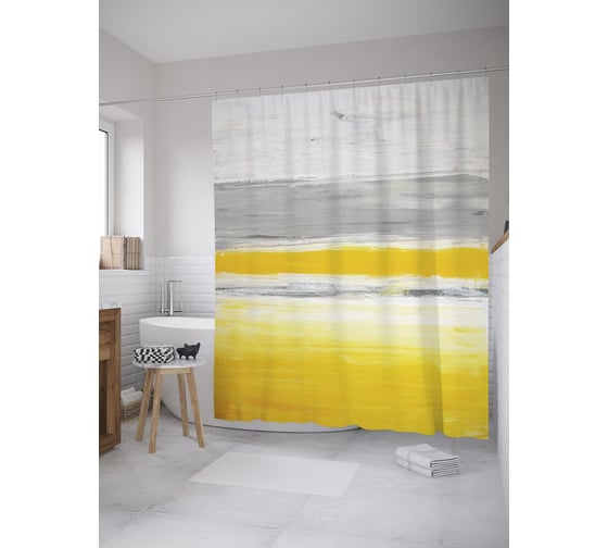 Изображение товара Штора (занавеска) для ванной JoyArty "Окрашенная доска" из сатена, 180х200 см с крючками, sc_55152