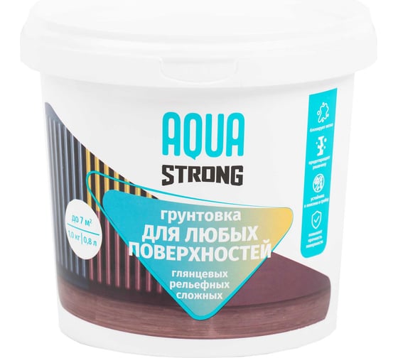 Изображение товара Грунтовка Aquastrong для любых поверхностей 1,0 кг 4607130865767