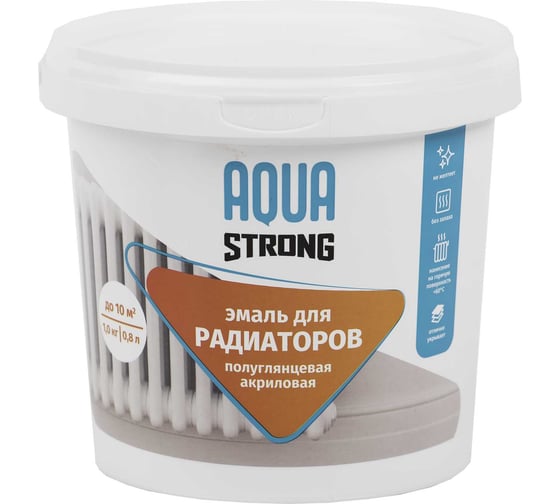 Изображение товара Эмаль акриловая Aquastrong для радиаторов отопления, 1 кг 4607130861653