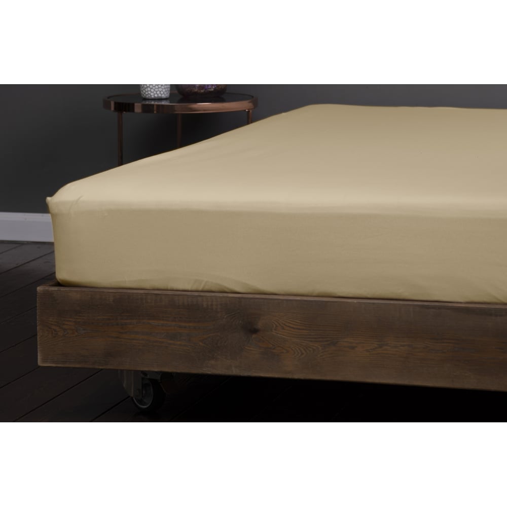 Изображение товара Простыня на резинке KUPU-KUPU CANDY 140х200х25 см трикотаж бежевый