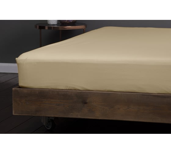 Изображение товара Простыня на резинке KUPU-KUPU CANDY 160х200х25 см, трикотажная, бежевый KPC-160/бежевый