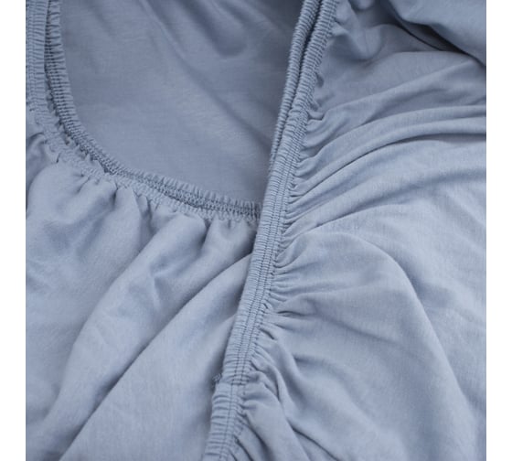 Изображение товара Простыня на резинке KUPU-KUPU CANDY 160х200х25 см, трикотажная, пепельно-голубой KPC-160/пепельно-голубой