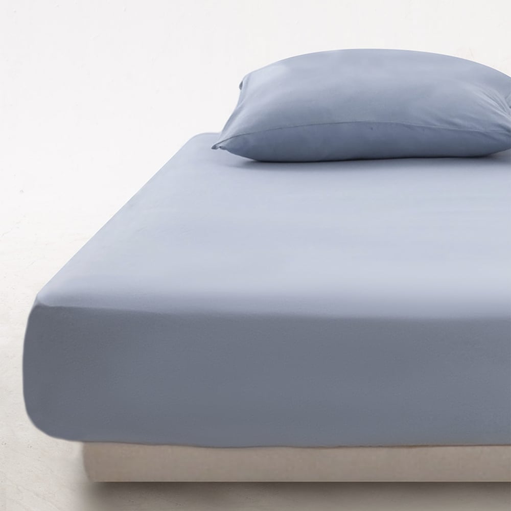 Изображение товара Простыня на резинке KUPU-KUPU CANDY 140х200х25 см, трикотажная, пепельно-голубой KPC-140/пепельно-голубой