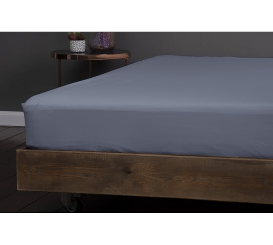 Изображение товара Простыня на резинке KUPU-KUPU CANDY 90x200х25 см, трикотажная, пепельно-голубой KPC-90/пепельно-голубой