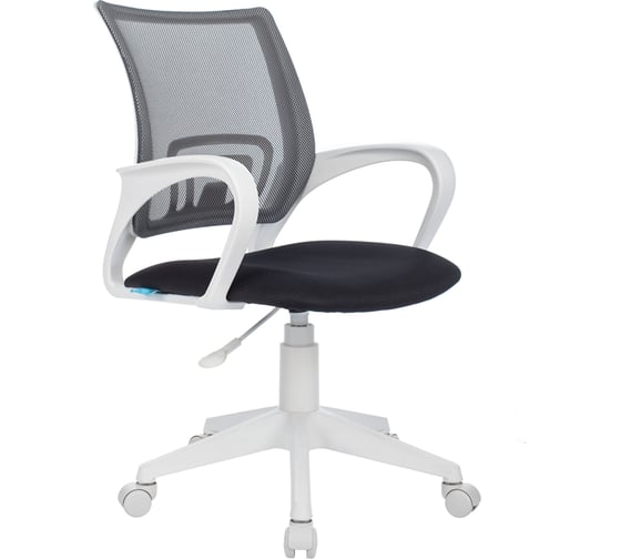 Изображение товара Кресло оператора Helmi HL-M95 R (W695) Airy, спинка сетка серая/сиденье ткань TW серая, пиастра, пластик белый 348716