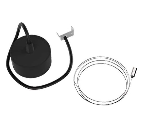 Изображение товара Комплект для подвеса светильников VARTON Stellar-Line, длина троса 1,2 м (1 комплект на 1 светильник) RAL9005 черный матовый V4-R0-T0.0006.SL0-0001