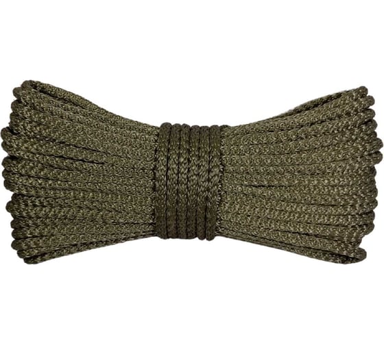 Изображение товара Шнур вязаный полипропиленовый ООО Оптхозторг 6 мм 50 м хаки 0386508