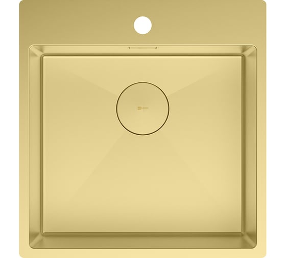 Изображение товара Мойка кухонная Lemark JANGA 490 из нерж.стали, светлое золото, в комплекте крепеж, арматура сливная с прямоуг.переливом, сифон 9938106