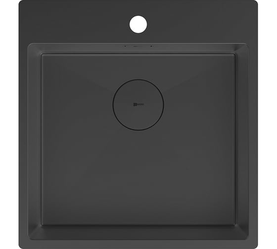 Изображение товара Мойка кухонная Lemark JANGA 490 из нерж.стали, черный матовый, в комплекте крепеж, арматура сливная с прямоуг.переливом, сифон 9932108