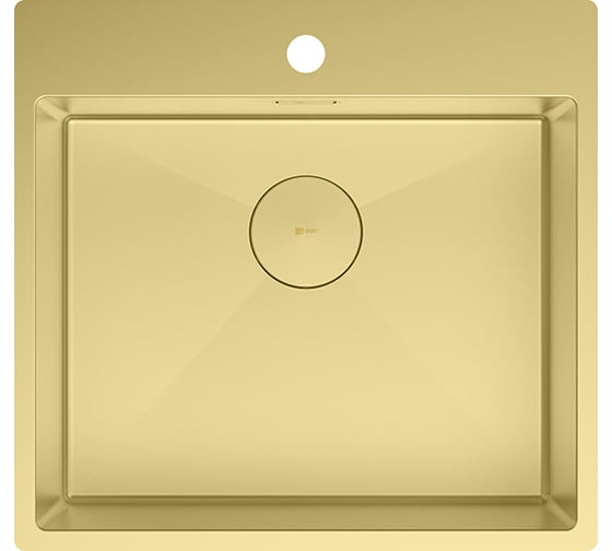 Изображение товара Мойка кухонная Lemark JANGA 540 из нерж.стали, светлое золото, в комплекте крепеж, арматура сливная с прямоуг.переливом, сифон 9938110