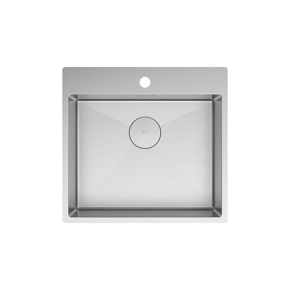 Изображение товара Мойка кухонная Lemark JANGA 540 из нерж.стали, цвет сталь, в комплекте крепеж, арматура сливная с прямоуг.переливом, сифон 9937109
