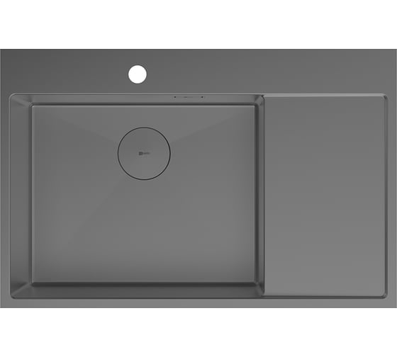 Изображение товара Мойка кухонная с крылом Lemark KEZADRA 780L из нерж.стали, чаша слева, графит в комплекте крепеж, арматура сливная с прямоуг.переливом, сифон 9936151