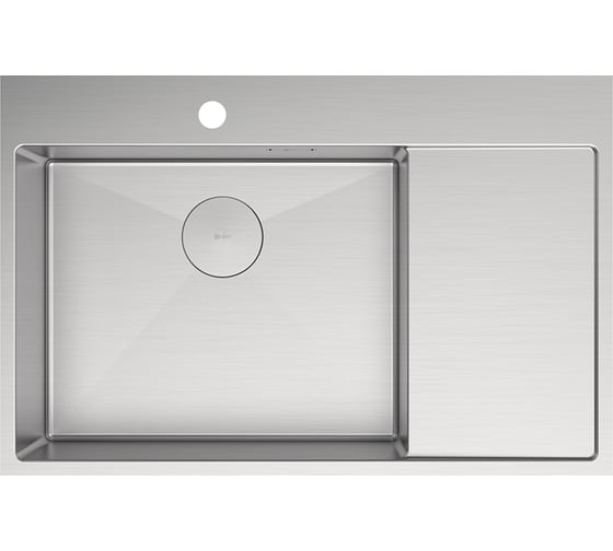 Изображение товара Мойка кухонная с крылом Lemark KEZADRA 780L из нерж.стали, чаша слева, цвет сталь в комплекте крепеж, арматура сливная с прямоуг.переливом, сифон 9937149