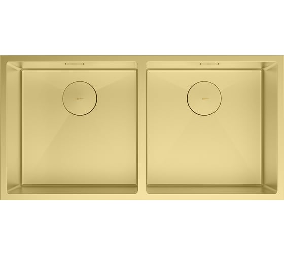 Изображение товара Мойка кухонная с 2 чашами Lemark PRORAN 900 из нерж.стали, светлое золото, в комплекте крепеж, арматура сливная с прямоуг.переливом, сифон 9938138