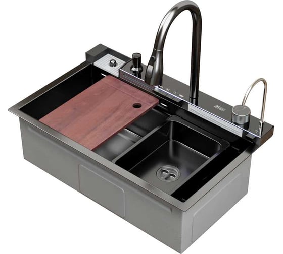 Изображение товара Мойка MIXLINE настольный монтаж 75x46 см, V2.0 ч, графит E 554164