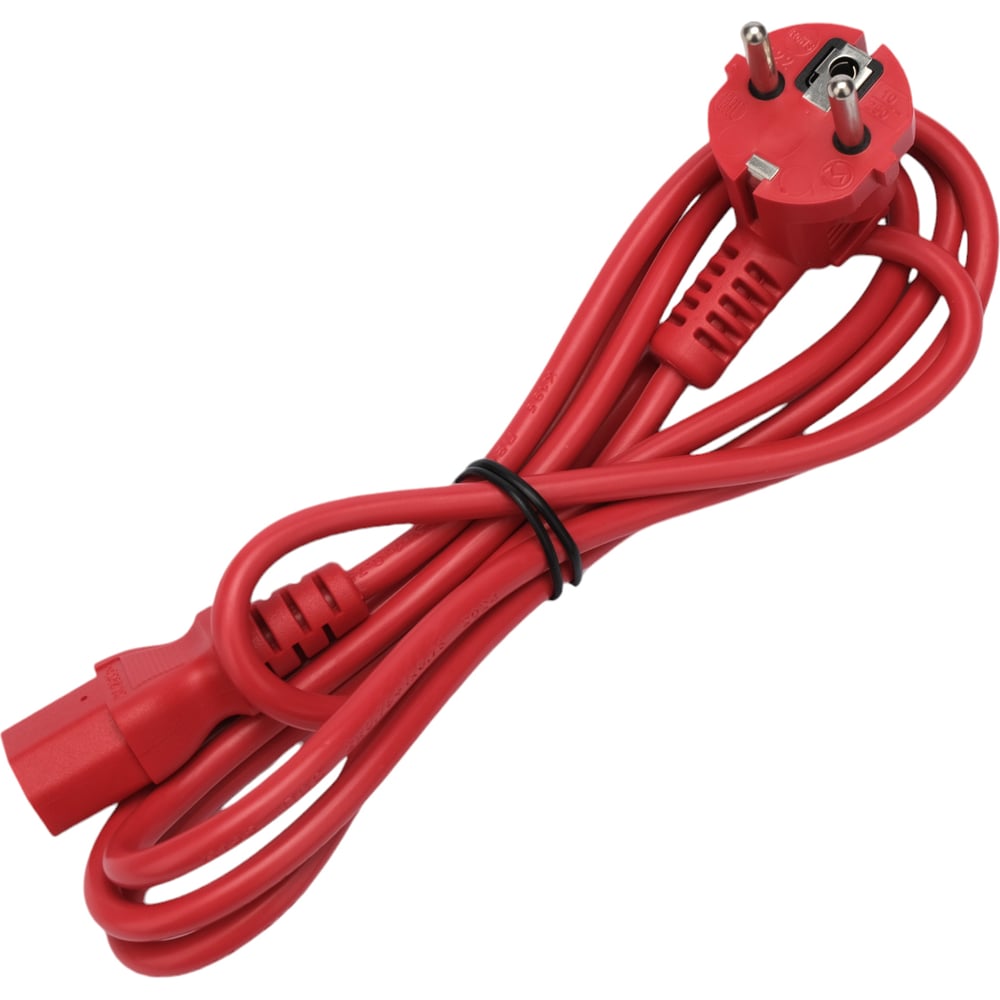 Изображение товара Кабель питания Cablexpert Schuko-C13 1.8м с заземлением медь красный