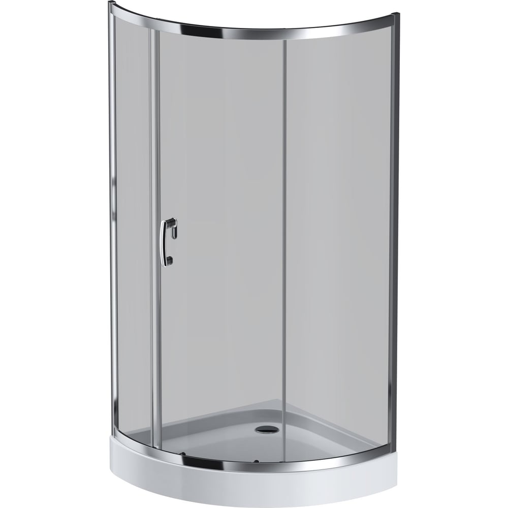 Изображение товара Душевое ограждение AM.PM Like Solo Slide 90x90x200 см стекло тонированное профиль хром