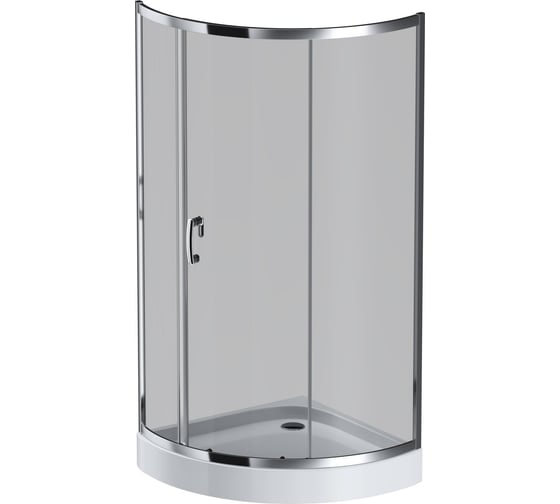 Изображение товара Душевое ограждение AM.PM Like Solo Slide 90x90x200 см, стекло тонированное, профиль хром глянцевый, без поддона W83UG-315-090CG