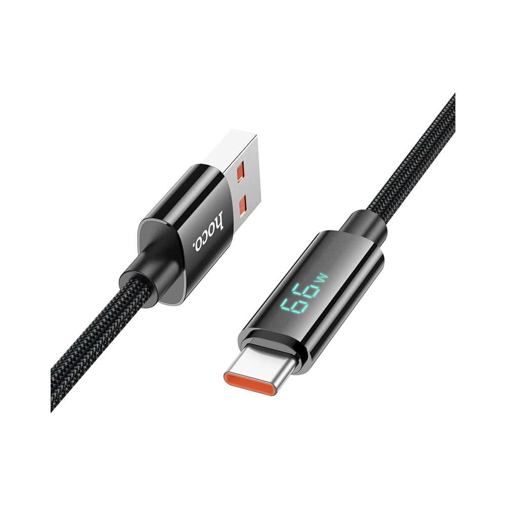 Изображение товара Кабель USB 2.0 Am/Type-C U125 1.2м черный с дисплеем Hoco