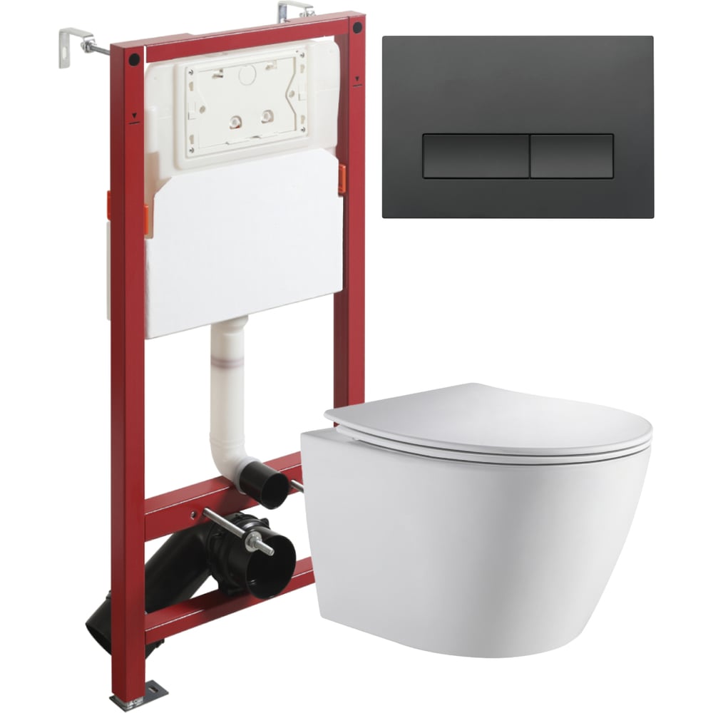 Изображение товара Подвесной унитаз Orange безободковый с инсталляцией и микролифтом, белый