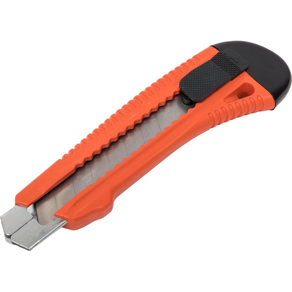 Изображение товара Нож усиленный WELDER 18 мм оранжевый НТУ-О - выдвижной инструмент с сегментированным лезвием