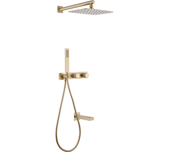 Изображение товара Душевая система ABBER Rund скрытого монтажа с изливом, золотое матовое AF8717G