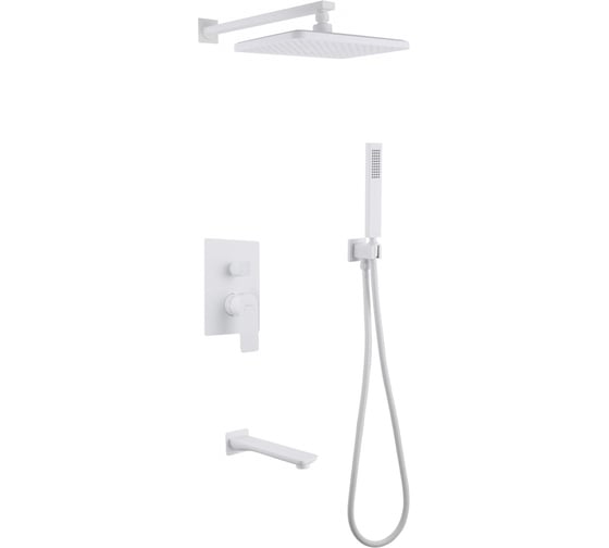 Изображение товара Душевая система ABBER Weiss Insel скрытого монтажа с изливом, белый матовый AF8017FW