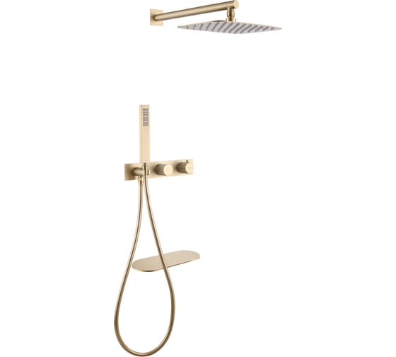 Изображение товара Душевая система ABBER Rund скрытого монтажа с изливом, термостат, золото матовое AF8750G
