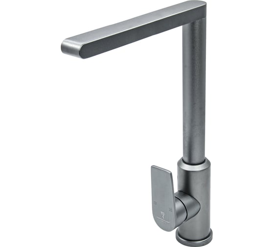 Изображение товара Смеситель для кухни РемоКолор авиационный алюминий, однорычажный, РК, гайка, керамический картридж 35 мм, серый 67-0-796