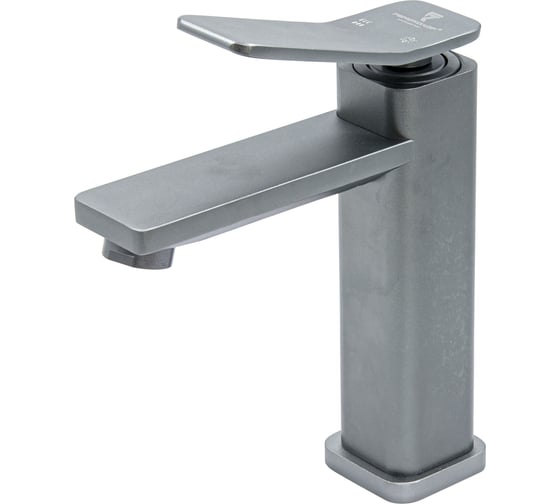 Изображение товара Смеситель для мойки РемоКолор авиационный алюминий, однорычажный, РК, гайка, керамический картридж 26 мм, серый 67-0-797