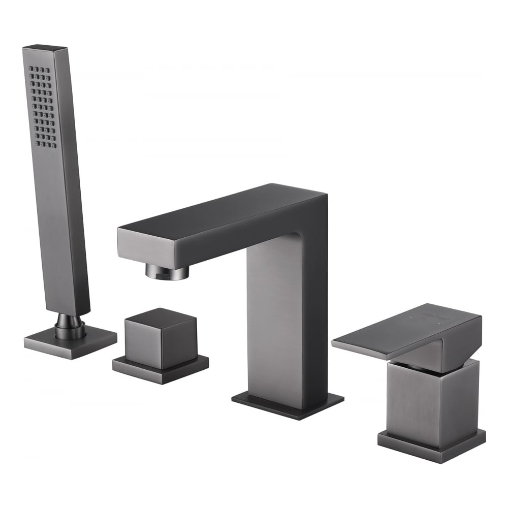 Изображение товара Смеситель для ванны на борт с лейкой никель ABBER Daheim AF8213NG