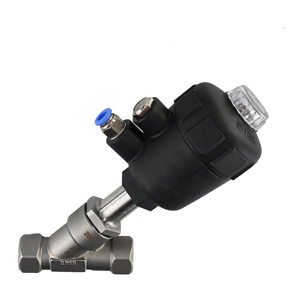 Изображение товара Пневматический отсечной клапан DN15 Ру25 резьбовой Y-образный 316P-PT