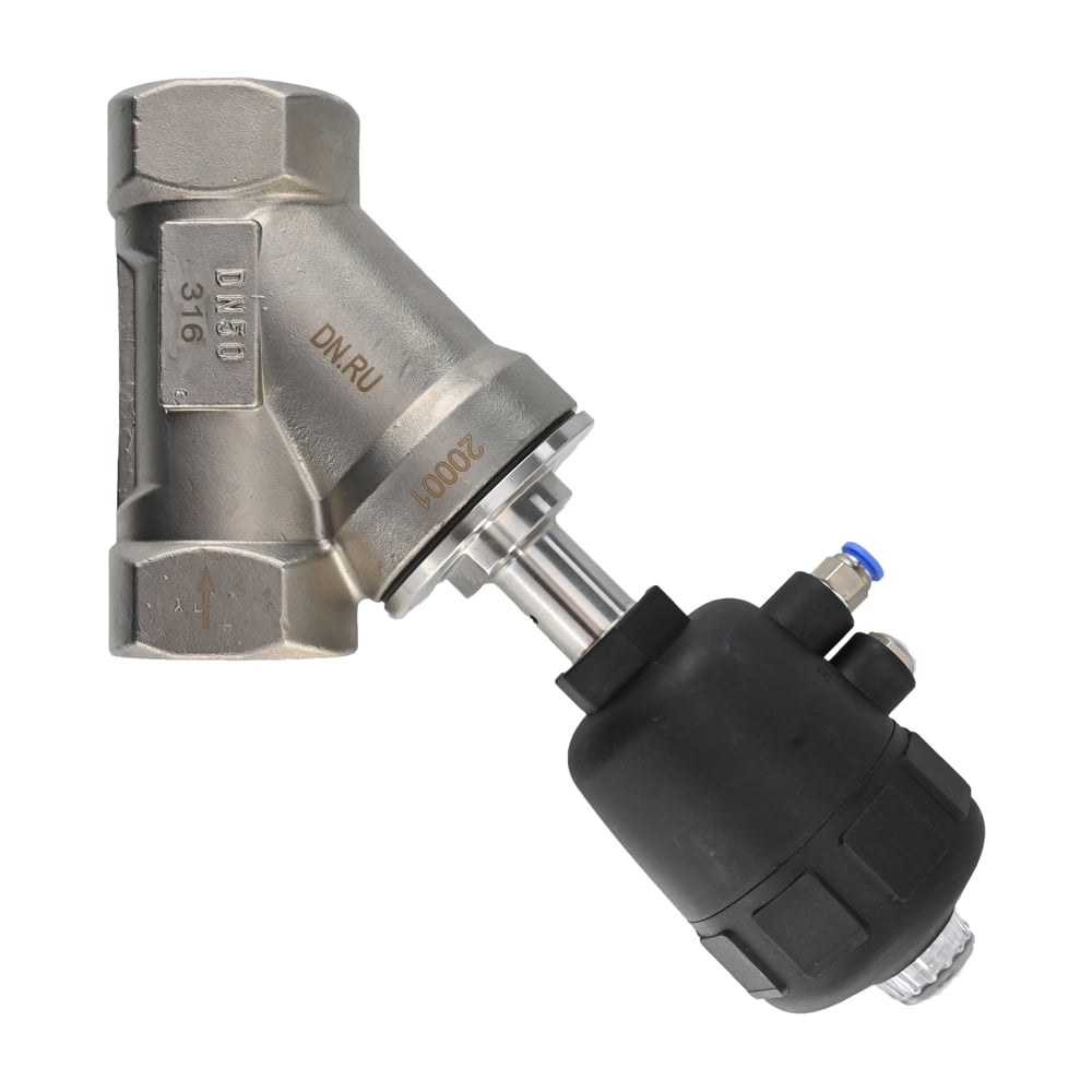 Изображение товара Отсечной пневматический клапан DN.ru 316P-PVT Ду80 Ру25 из нержавеющей стали