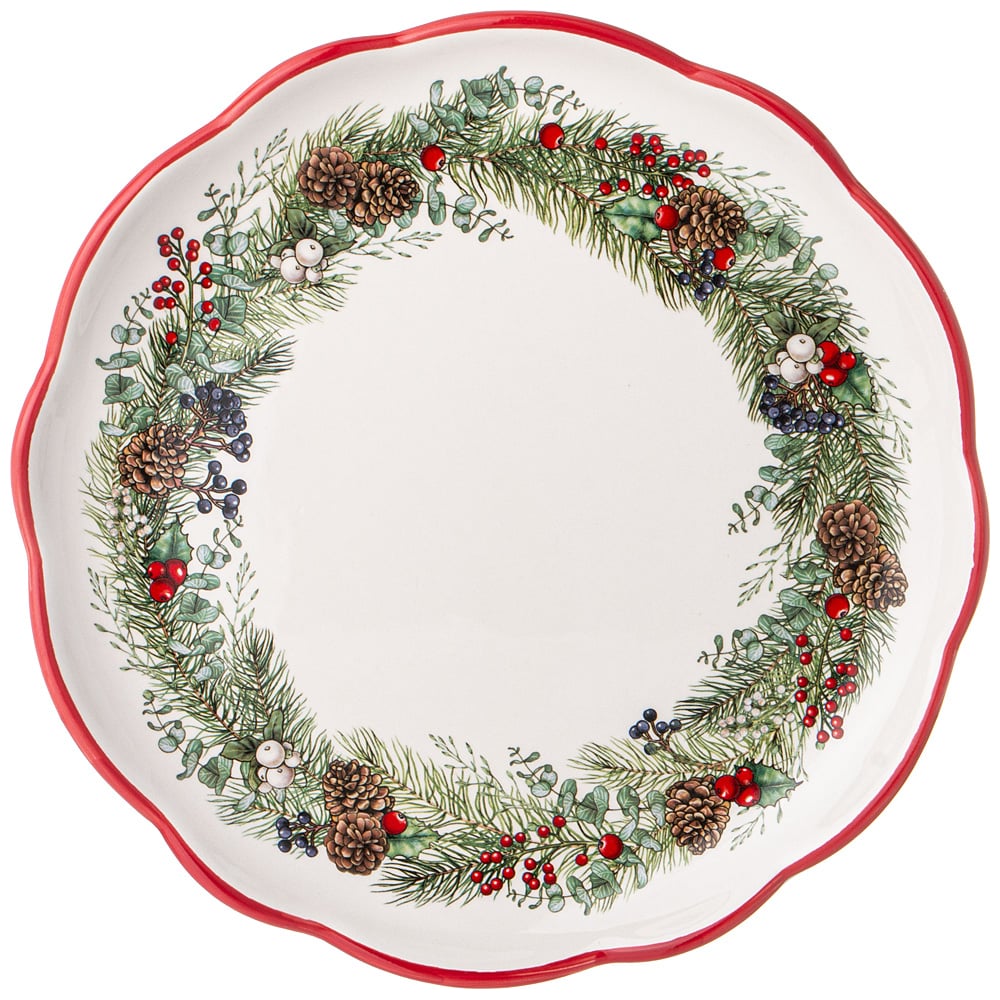 Изображение товара Обеденная керамическая тарелка Agness CELEBRATION 24.5 см праздничный дизайн