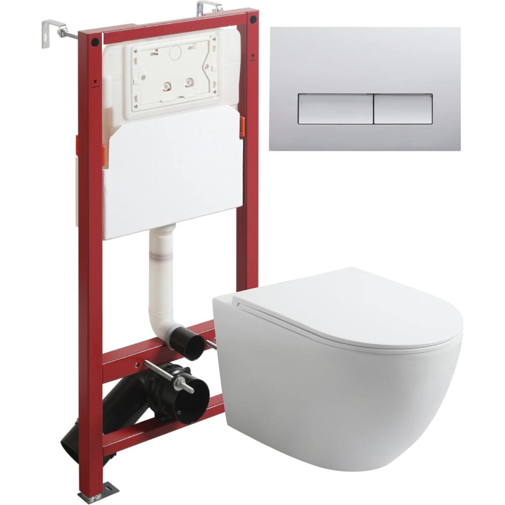 Изображение товара Подвесной безободковый унитаз Agger микролифт с инсталляцией белый