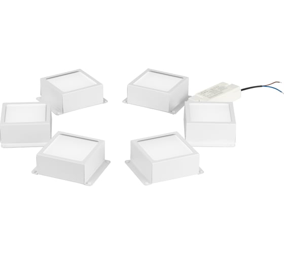 Изображение товара Светильник светодиодный ЭРА SPO64635KW6 36Вт 5000К 3420Лм IP40 89x89x40 белый грильято 100x100 6 шту Б0063051