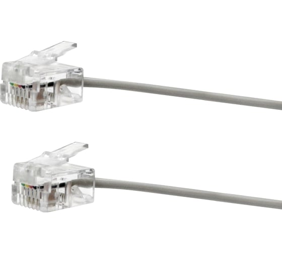 Изображение товара Телефонный шнур OXION L=5м, серый (6P4C), арт. OX-PH6P4CWC5MPB-GR