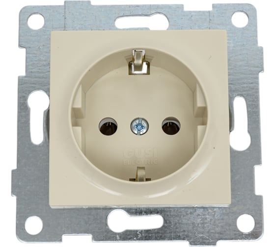 Изображение товара Механизм розетки 1-ой с заземлением, GUSI Electric Ugra скрытая установка бежевая С11Р3-003