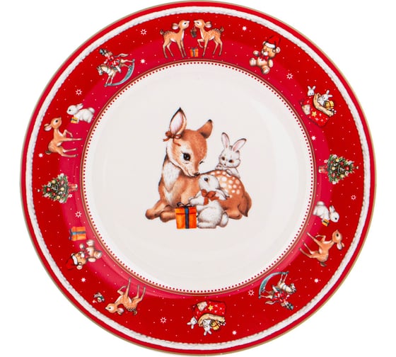 Изображение товара Тарелка закусочная Lefard С НОВЫМ ГОДОМ 19 см красная 85-1955