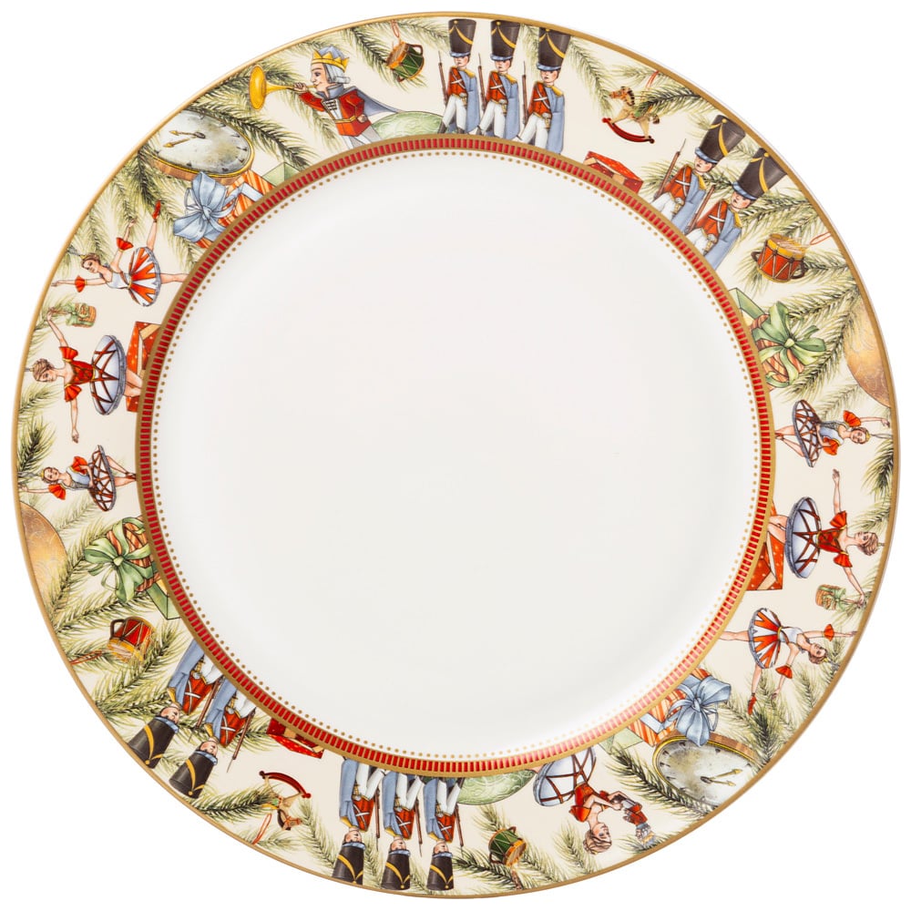 Изображение товара Обеденная керамическая тарелка Lefard ЩЕЛКУНЧИК 27 см новогодний дизайн