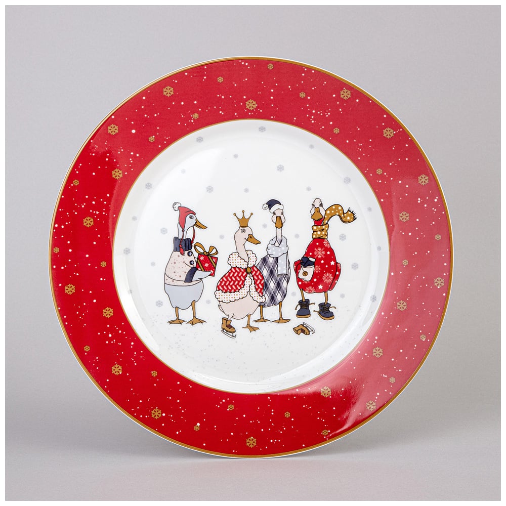 Изображение товара Обеденная керамическая тарелка Lefard FAMILY CHRISTMAS 25 см праздничный дизайн