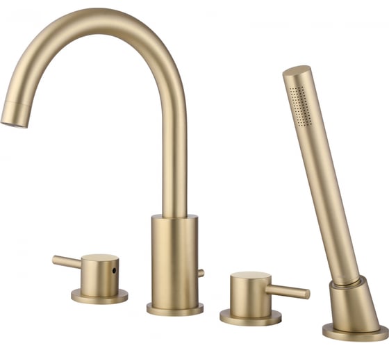 Изображение товара Смеситель ABBER Wasser Kreis на борт ванны, золото матовое AF8113G