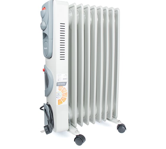 Изображение товара Масляный радиатор Damento с тепловентилятором REA- 9, 2000 Вт, регулируемый термостат, 3 реж.мощности (1/28) 016919