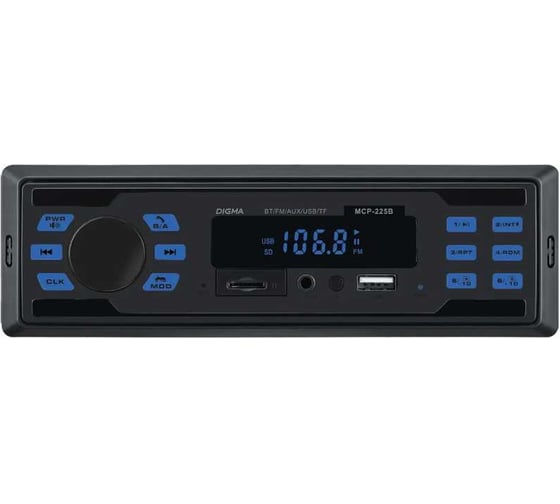 Изображение товара Автомагнитола DIGMA MCP-225B 1DIN, 2x35 Вт, 2 2016462