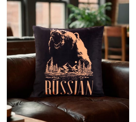 Изображение товара Наволочка декоративная Этель Russian 40x40 см, велюр, 100% полиэстер 10808278