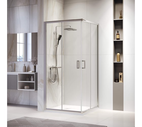 Изображение товара Душевой уголок RGW 80х 80х195 см, PA 39, квадрат, хром, прозрачное, 6 мм RGW 03083988-11