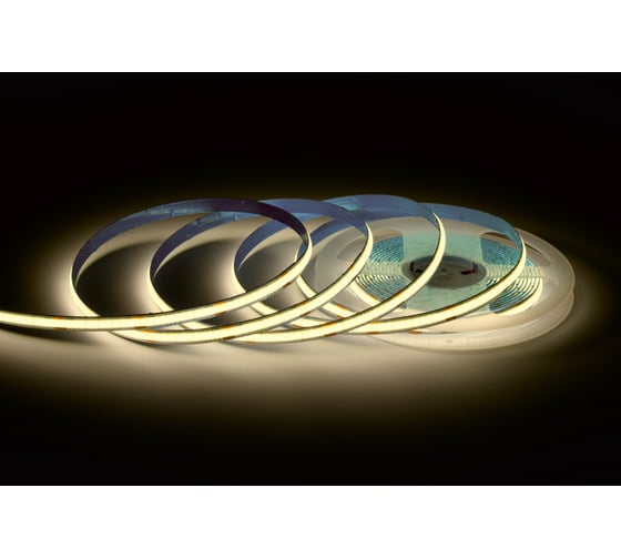 Изображение товара Светодиодная лента Apeyron 24В, 10Вт/м, COB, 312д/м, IP20, 900лм/м, подложка 8мм, 5м, 3000К 00-393