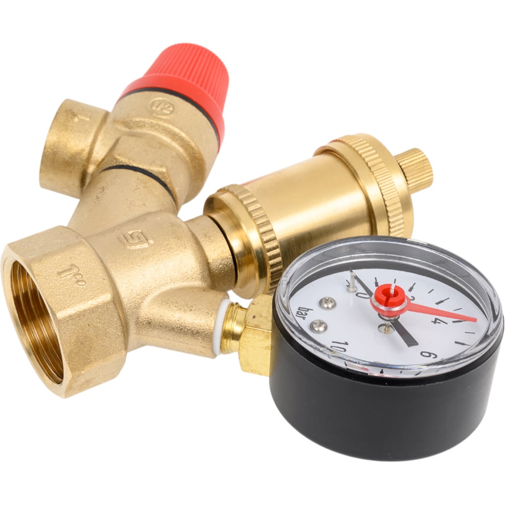 Изображение товара Группа безопасности SantechSystems для котла, 1" ВР, латунь, 3бар, до 44 кВт 118-9896