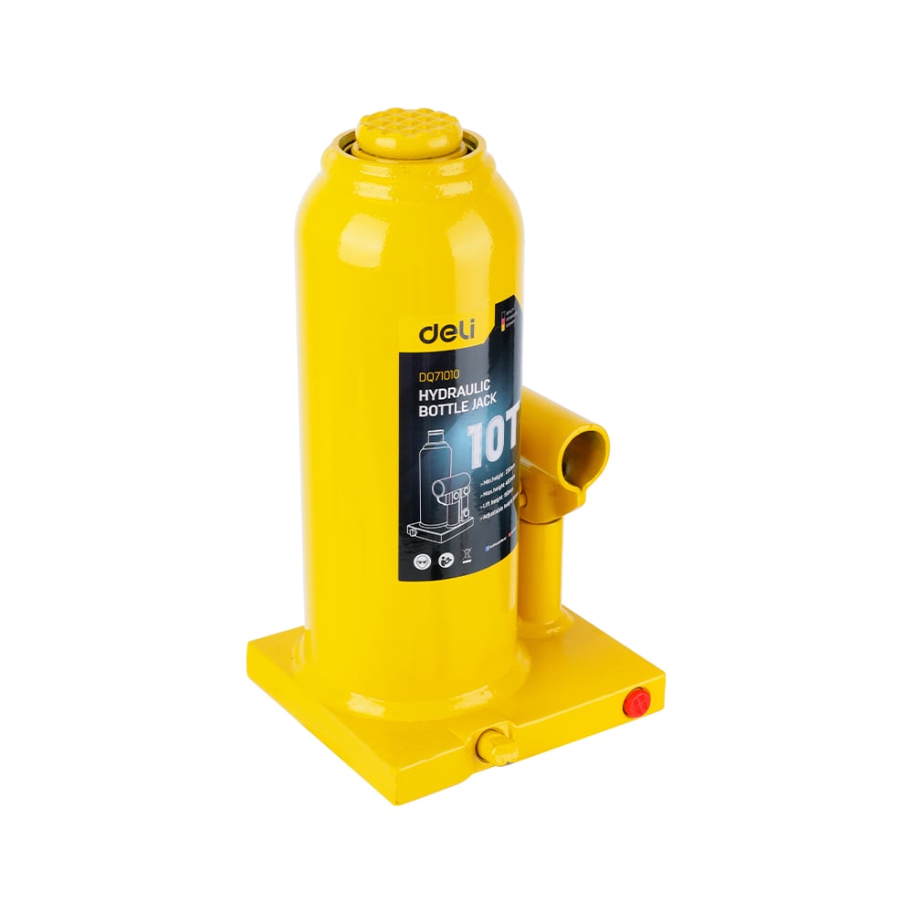 Изображение товара Домкрат гидравлический бутылочный DELI DQ71010 10т, высота 230-460 мм