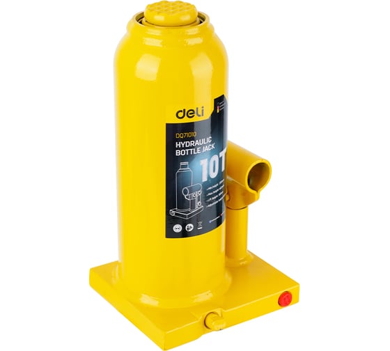 Изображение товара Домкрат бутылочный гидравлический 10т DQ71010 (высота подъема 230-460мм) DELI 130443